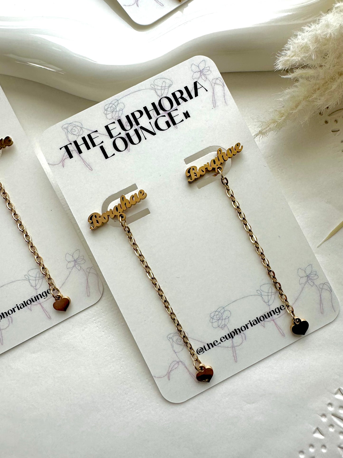 Bangtan | Borahae Dangle Chain Earrings