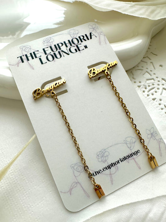 Bangtan | Borahae Dangle Chain Earrings
