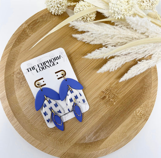 BTS Logo Matte Purple Leaf Earrings